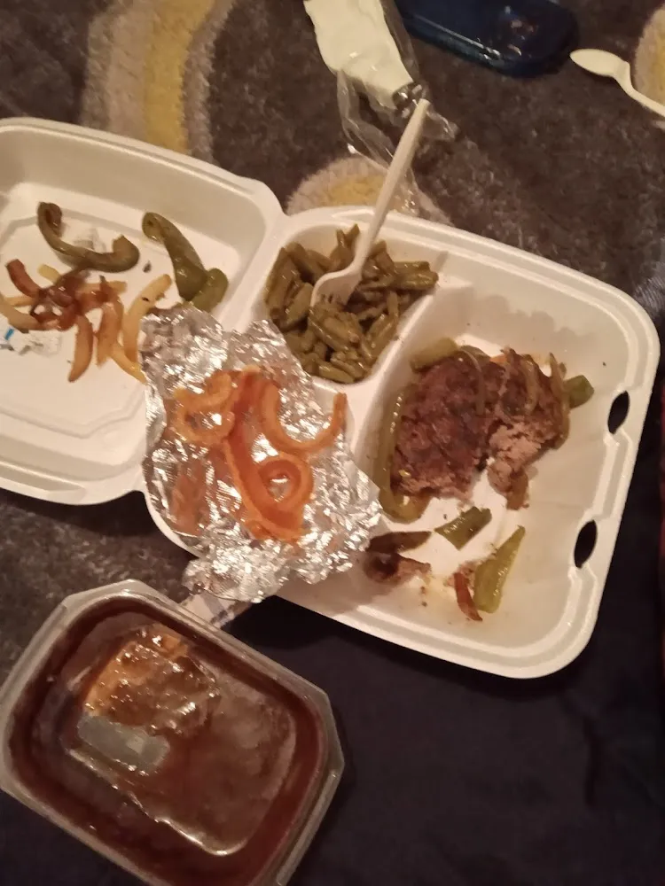 Hamburger Steak an Fish Platter